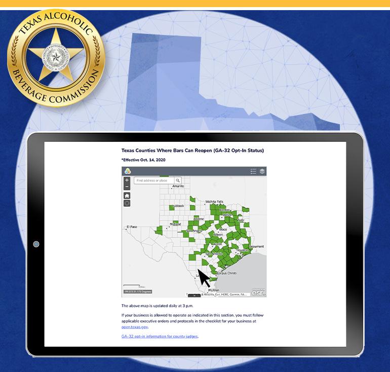 TABC County map of Texas